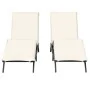 Tumbonas con cojines 2 unidades ratán sintético negro by , Loungers - Ref: Foro24-3261578, Price: 274,32 €, Discount: %