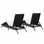 Tumbonas con cojines 2 unidades ratán sintético negro by , Loungers - Ref: Foro24-3261578, Price: 274,32 €, Discount: %