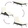 Tumbonas con cojines 2 unidades ratán sintético negro by , Loungers - Ref: Foro24-3261578, Price: 274,32 €, Discount: %