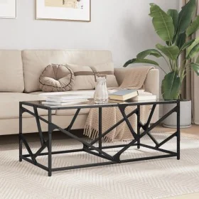Mesa de centro de acero superficie de vidrio negra 98,5x50x41cm by , Coffee table - Ref: Foro24-845997, Price: 55,72 €, Disco...