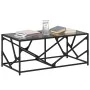 Mesa de centro de acero superficie de vidrio negra 98,5x50x41cm by , Coffee table - Ref: Foro24-845997, Price: 55,68 €, Disco...