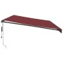 Toldo retráctil automático burdeos 600x350 cm de , Toldos - Ref: Foro24-3215012, Precio: 736,78 €, Descuento: %