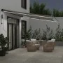 Toldo retráctil automático luz LED antracita blanco 500x350 cm by , Awnings - Ref: Foro24-3215819, Price: 681,93 €, Discount: %