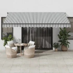 Toldo retráctil automático antracita y blanco 450x300 cm by , Awnings - Ref: Foro24-3310235, Price: 441,05 €, Discount: %