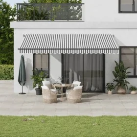 Toldo retráctil automático gris antracita y blanco 500x300 cm by , Awnings - Ref: Foro24-3310240, Price: 457,31 €, Discount: %