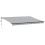 Toldo retráctil automático gris antracita y blanco 500x300 cm by , Awnings - Ref: Foro24-3310240, Price: 457,37 €, Discount: %