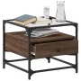 Mesa de centro con puertas de vidrio marrón roble 50x50x45 cm by , Coffee table - Ref: Foro24-846053, Price: 69,99 €, Discoun...