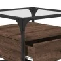 Mesa de centro con puertas de vidrio marrón roble 50x50x45 cm by , Coffee table - Ref: Foro24-846053, Price: 69,99 €, Discoun...