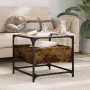 Mesa de centro tapa de vidrio acero roble ahumado 50x50x45 cm de , Mesas de centro - Ref: Foro24-846051, Precio: 59,77 €, Des...