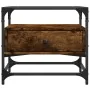 Mesa de centro tapa de vidrio acero roble ahumado 50x50x45 cm de , Mesas de centro - Ref: Foro24-846051, Precio: 59,77 €, Des...