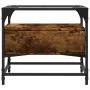 Mesa de centro tapa de vidrio acero roble ahumado 50x50x45 cm de , Mesas de centro - Ref: Foro24-846051, Precio: 59,77 €, Des...