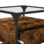 Mesa de centro tapa de vidrio acero roble ahumado 50x50x45 cm de , Mesas de centro - Ref: Foro24-846051, Precio: 59,77 €, Des...