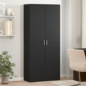 Aparador alto madera de ingeniería negro 80x35x180 cm by , Lockers and storage cabinets - Ref: Foro24-3276652, Price: 203,64 ...