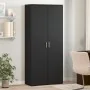 Aparador alto madera de ingeniería negro 80x35x180 cm by , Lockers and storage cabinets - Ref: Foro24-3276652, Price: 207,21 ...