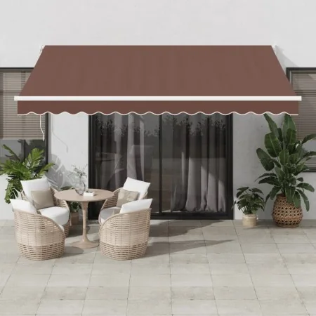Toldo retráctil manual marrón 400x300 cm de , Toldos - Ref: Foro24-3215700, Precio: 295,01 €, Descuento: %