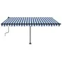 Toldo manual retráctil con LED azul y blanco 450x350 cm de , Toldos - Ref: Foro24-3069841, Precio: 559,08 €, Descuento: %