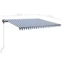 Toldo manual retráctil con LED azul y blanco 450x350 cm de , Toldos - Ref: Foro24-3069841, Precio: 559,08 €, Descuento: %