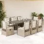 Set comedor de jardín 9 pzas con cojines ratán sintético beige by , Garden sets - Ref: Foro24-3263019, Price: 1,00 €, Discoun...