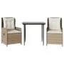 Set comedor de jardín 3 pzas con cojines ratán sintético beige von , Gartensets - Ref: Foro24-3262882, Preis: 335,76 €, Rabat...