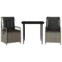 Set comedor de jardín 3 piezas con cojines ratán sintético gris von , Gartensets - Ref: Foro24-3262985, Preis: 292,70 €, Raba...
