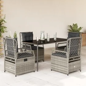 Set comedor de jardín 5 piezas con cojines ratán sintético gris by , Garden sets - Ref: Foro24-3262987, Price: 497,30 €, Disc...