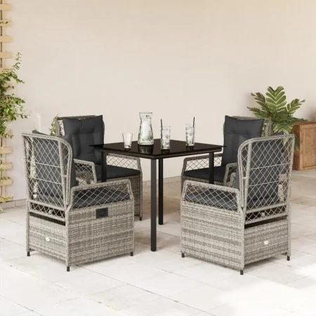 Set comedor de jardín 5 piezas con cojines ratán sintético gris von , Gartensets - Ref: Foro24-3262993, Preis: 463,89 €, Raba...