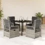 Set comedor de jardín 5 piezas con cojines ratán sintético gris von , Gartensets - Ref: Foro24-3262993, Preis: 463,89 €, Raba...