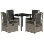 Set comedor de jardín 5 piezas con cojines ratán sintético gris von , Gartensets - Ref: Foro24-3262993, Preis: 463,89 €, Raba...