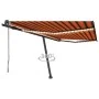 Toldo automático LED sensor de viento naranja marrón 450x350 cm by , Awnings - Ref: Foro24-3069855, Price: 934,71 €, Discount: %