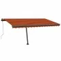 Toldo automático LED sensor de viento naranja marrón 450x350 cm by , Awnings - Ref: Foro24-3069855, Price: 934,71 €, Discount: %