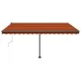 Toldo automático LED sensor de viento naranja marrón 450x350 cm by , Awnings - Ref: Foro24-3069855, Price: 934,71 €, Discount: %