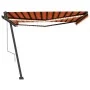 Toldo automático LED sensor de viento naranja marrón 450x350 cm by , Awnings - Ref: Foro24-3069855, Price: 934,71 €, Discount: %
