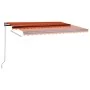 Toldo automático LED sensor de viento naranja marrón 450x350 cm by , Awnings - Ref: Foro24-3069855, Price: 934,71 €, Discount: %
