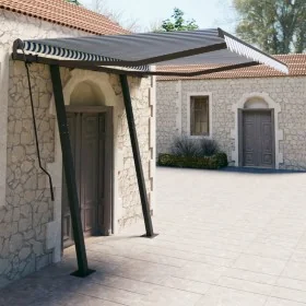 Toldo retráctil automático con postes azul y blanco 3,5x2,5 m von , Markisen - Ref: Foro24-3070126, Preis: 477,85 €, Rabatt: %