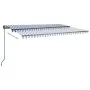 Toldo retráctil automático con postes azul y blanco 3,5x2,5 m by , Awnings - Ref: Foro24-3070126, Price: 477,85 €, Discount: %