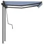 Toldo retráctil automático con postes azul y blanco 3,5x2,5 m by , Awnings - Ref: Foro24-3070126, Price: 477,85 €, Discount: %