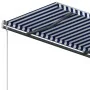 Toldo retráctil automático con postes azul y blanco 3,5x2,5 m by , Awnings - Ref: Foro24-3070126, Price: 477,85 €, Discount: %