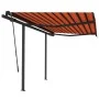 Toldo retráctil automático con postes naranja y marrón 3,5x2,5m von , Markisen - Ref: Foro24-3070130, Preis: 477,08 €, Rabatt: %