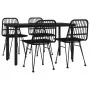 Juego de comedor de jardín 5 piezas ratán sintético negro by , Garden sets - Ref: Foro24-3157896, Price: 407,37 €, Discount: %