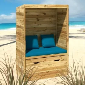 Silla de jardín Strandkorb con cajón pino macizo 112x60x168 cm de , Tumbonas - Ref: Foro24-318206, Precio: 226,77 €, Descuent...