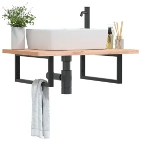 Soportes estante de lavabo 2 uds rectangular acero negro by , Supports and crossbars - Ref: Foro24-4007273, Price: 37,34 €, D...
