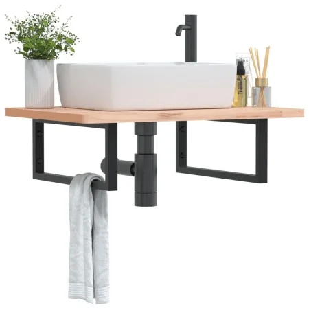 Soportes estante de lavabo 2 uds rectangular acero negro by , Supports and crossbars - Ref: Foro24-4007273, Price: 37,34 €, D...