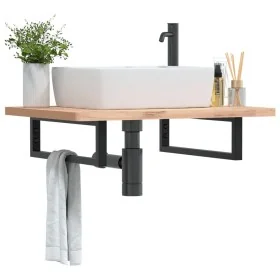 Soportes estante de lavabo 2 uds rectangular acero negro de , Soportes y travesaños - Ref: Foro24-4007271, Precio: 34,85 €, D...