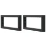 Soportes estante de lavabo 2 uds rectangular acero negro by , Supports and crossbars - Ref: Foro24-4007271, Price: 34,85 €, D...