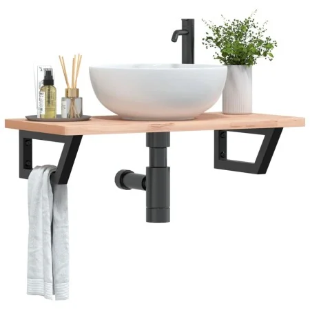 Soportes estante de lavabo 2 unidades trapecio acero negro by , Supports and crossbars - Ref: Foro24-4007284, Price: 34,71 €,...