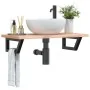 Soportes estante de lavabo 2 unidades trapecio acero negro by , Supports and crossbars - Ref: Foro24-4007284, Price: 34,71 €,...
