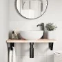 Soportes estante de lavabo 2 unidades trapecio acero negro by , Supports and crossbars - Ref: Foro24-4007284, Price: 34,71 €,...