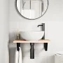 Estante de lavabo de pared de acero y madera maciza de roble de , Tocadores de baño - Ref: Foro24-3302543, Precio: 60,94 €, D...