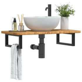 Estante de lavabo de pared de acero y madera maciza de roble von , Badezimmerwaschtische - Ref: Foro24-3302337, Preis: 81,48 ...