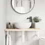 Estante de lavabo de pared de acero y madera maciza de roble de , Tocadores de baño - Ref: Foro24-3302328, Precio: 70,79 €, D...